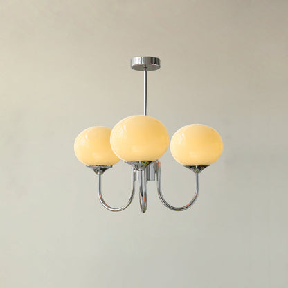 Elegant Marshmallow Chandelier - Adjustable Height, Soft Warm Light