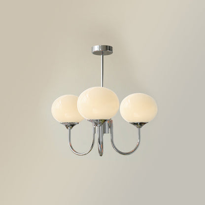 Elegant Marshmallow Chandelier - Adjustable Height, Soft Warm Light