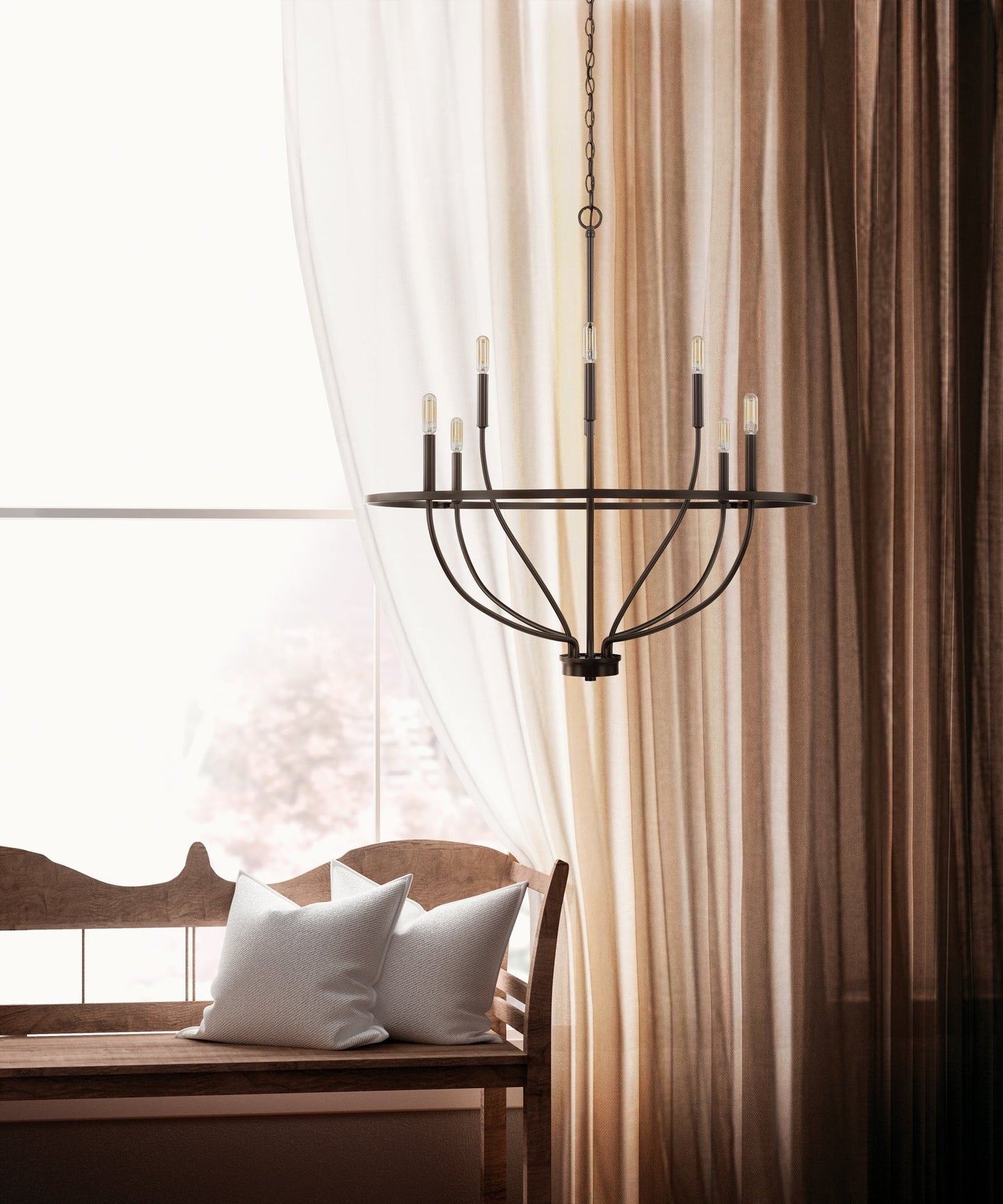 Maxwell Crystal Chandelier - Elegant Design with Adjustable Height
