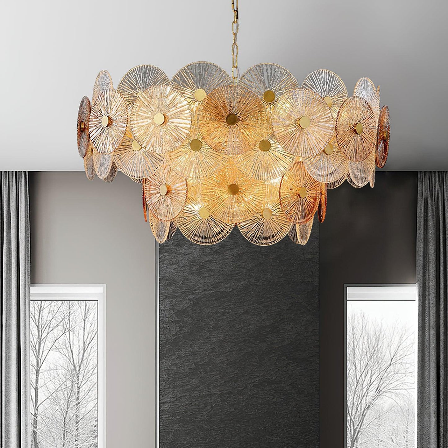 Aster Crystal Chandelier - Elegant Design with Adjustable Height & LED