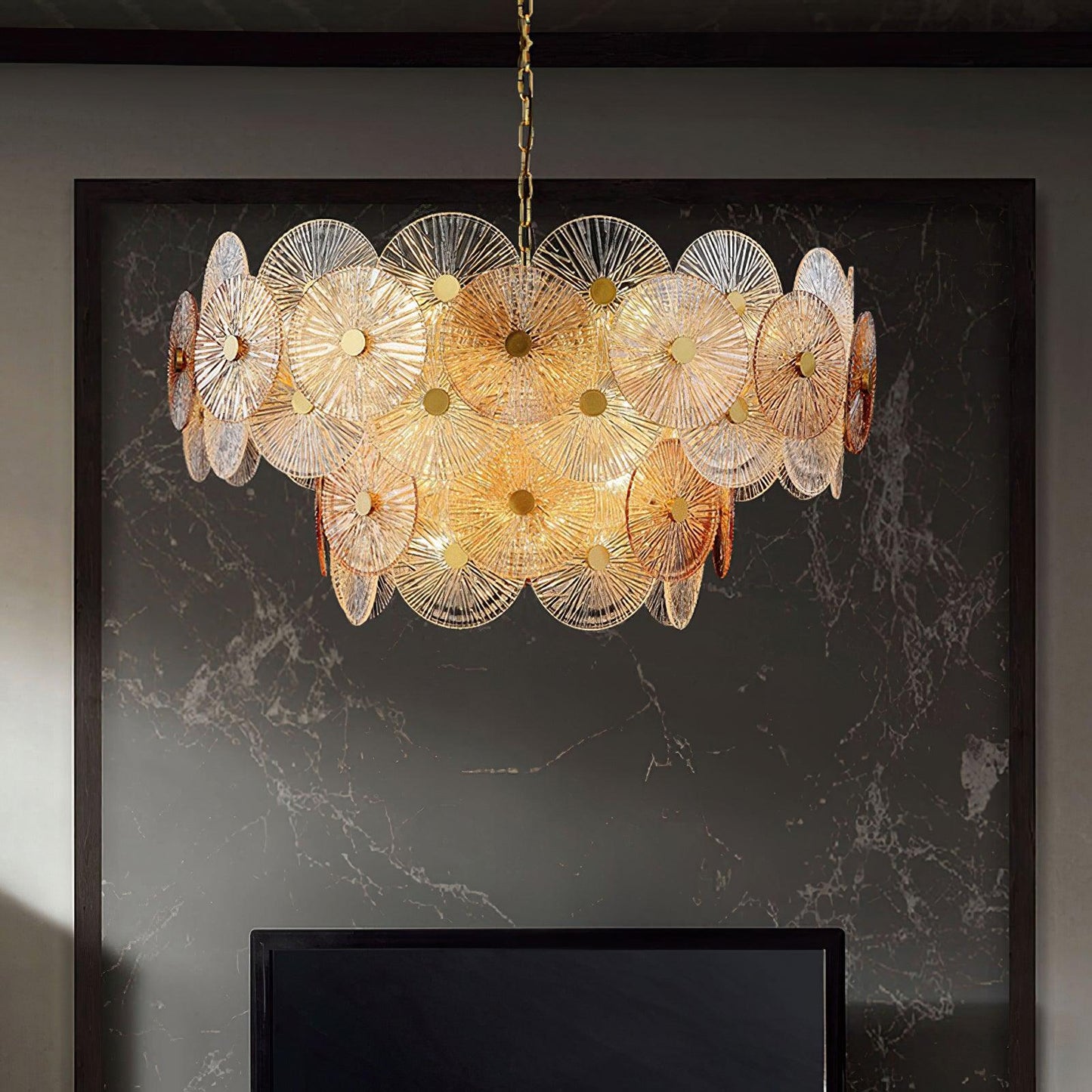 Aster Crystal Chandelier - Elegant Design with Adjustable Height & LED