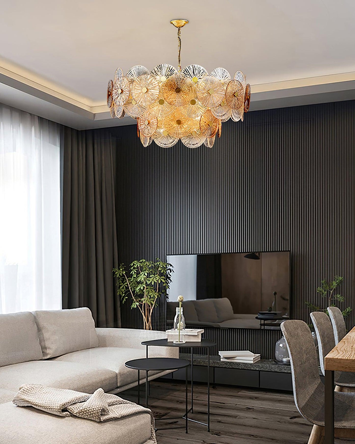 Aster Crystal Chandelier - Elegant Design with Adjustable Height & LED