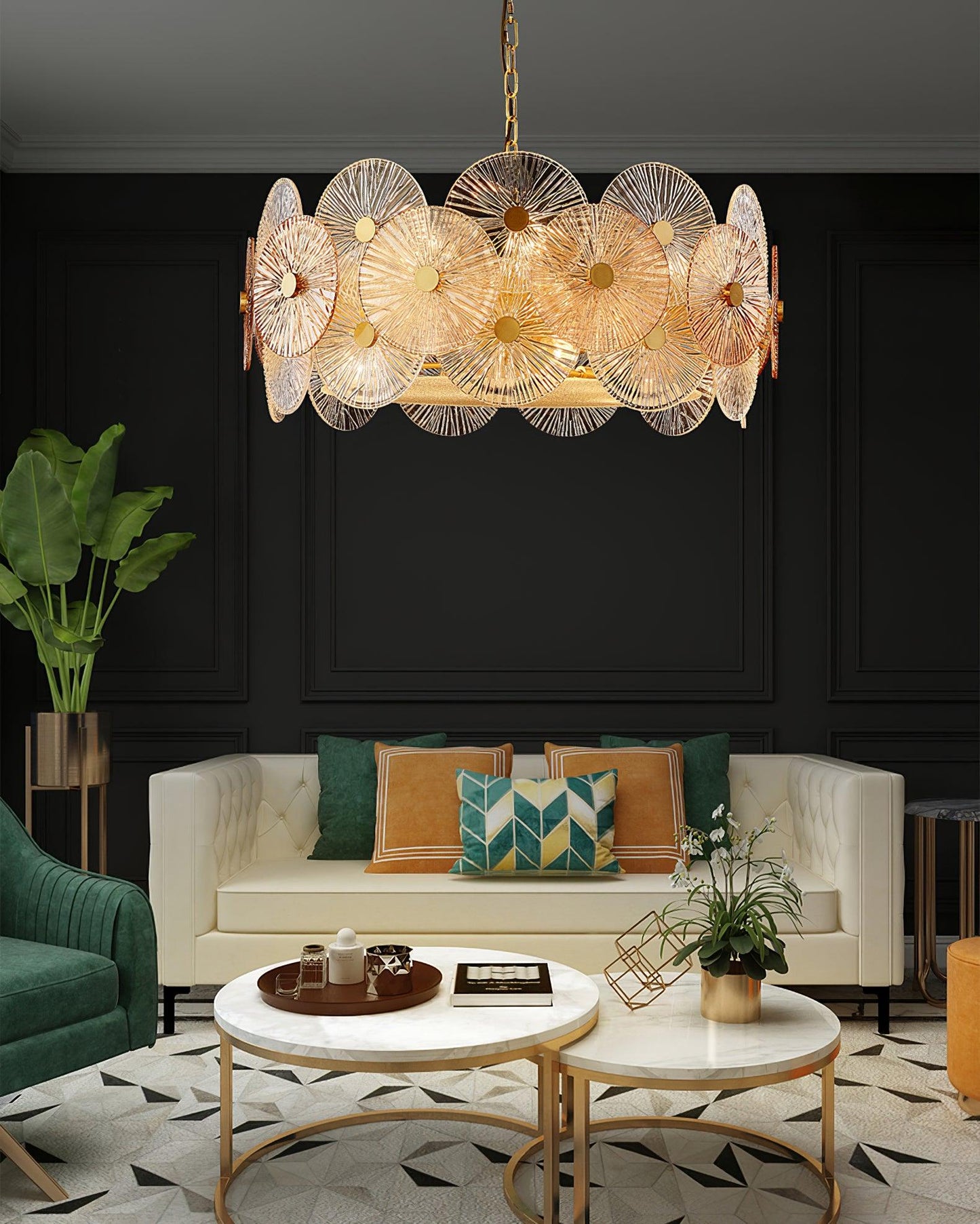 Aster Crystal Chandelier - Elegant Design with Adjustable Height & LED