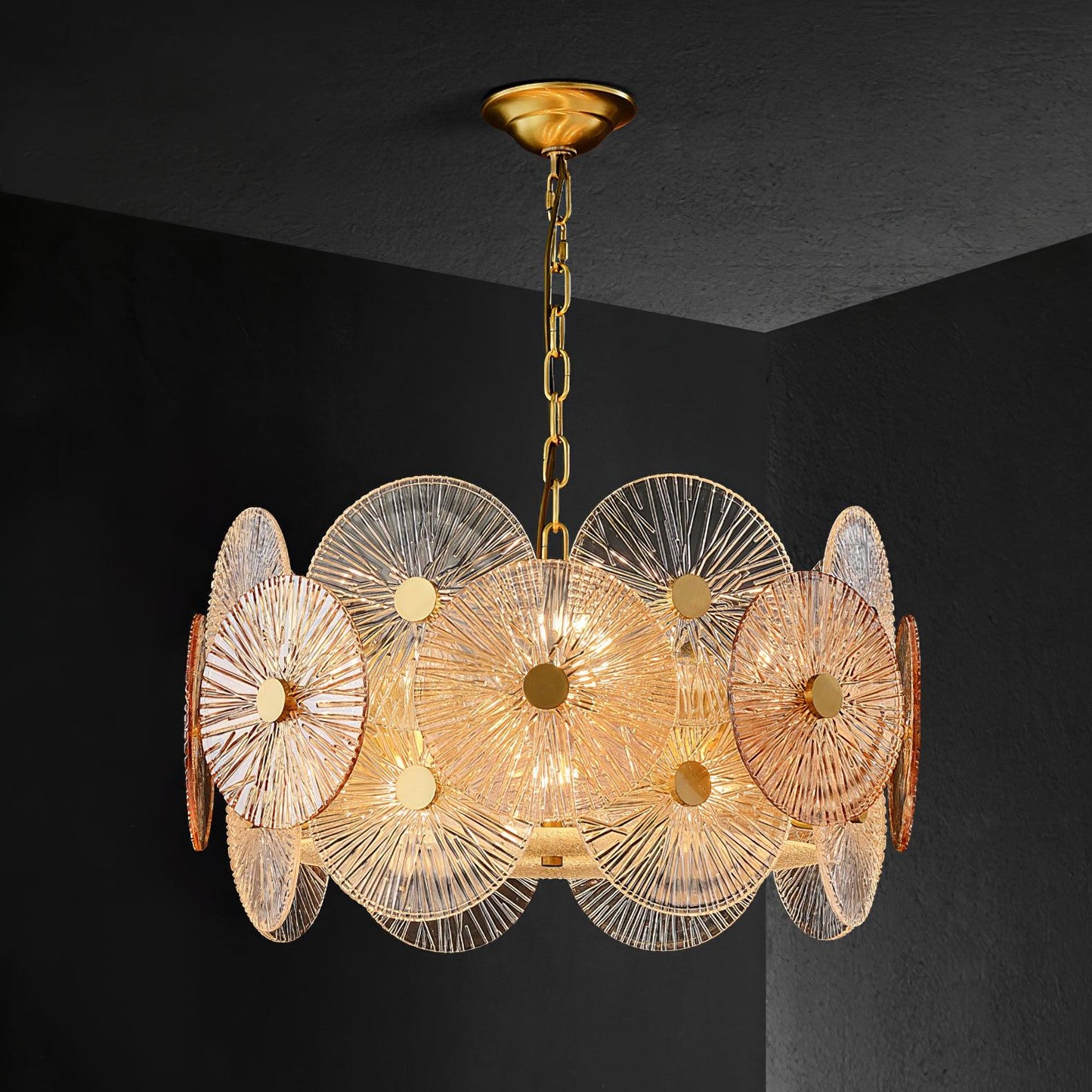Aster Crystal Chandelier - Elegant Design with Adjustable Height & LED