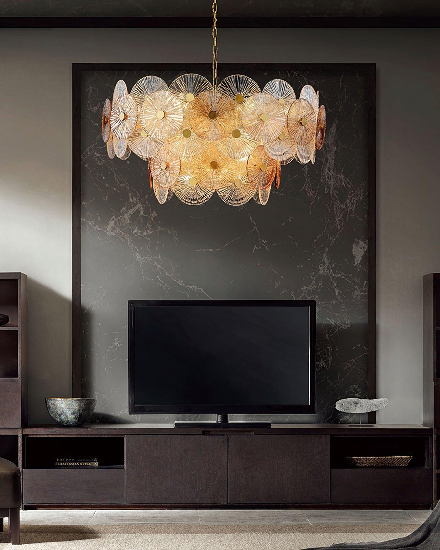 Aster Crystal Chandelier - Elegant Design with Adjustable Height & LED