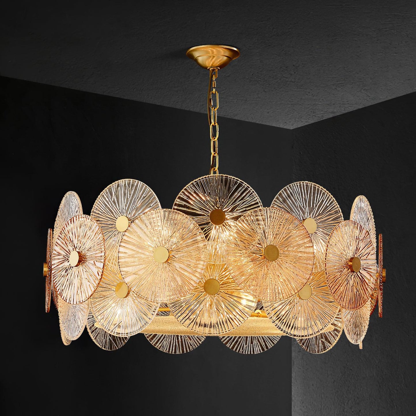 Aster Crystal Chandelier - Elegant Design with Adjustable Height & LED