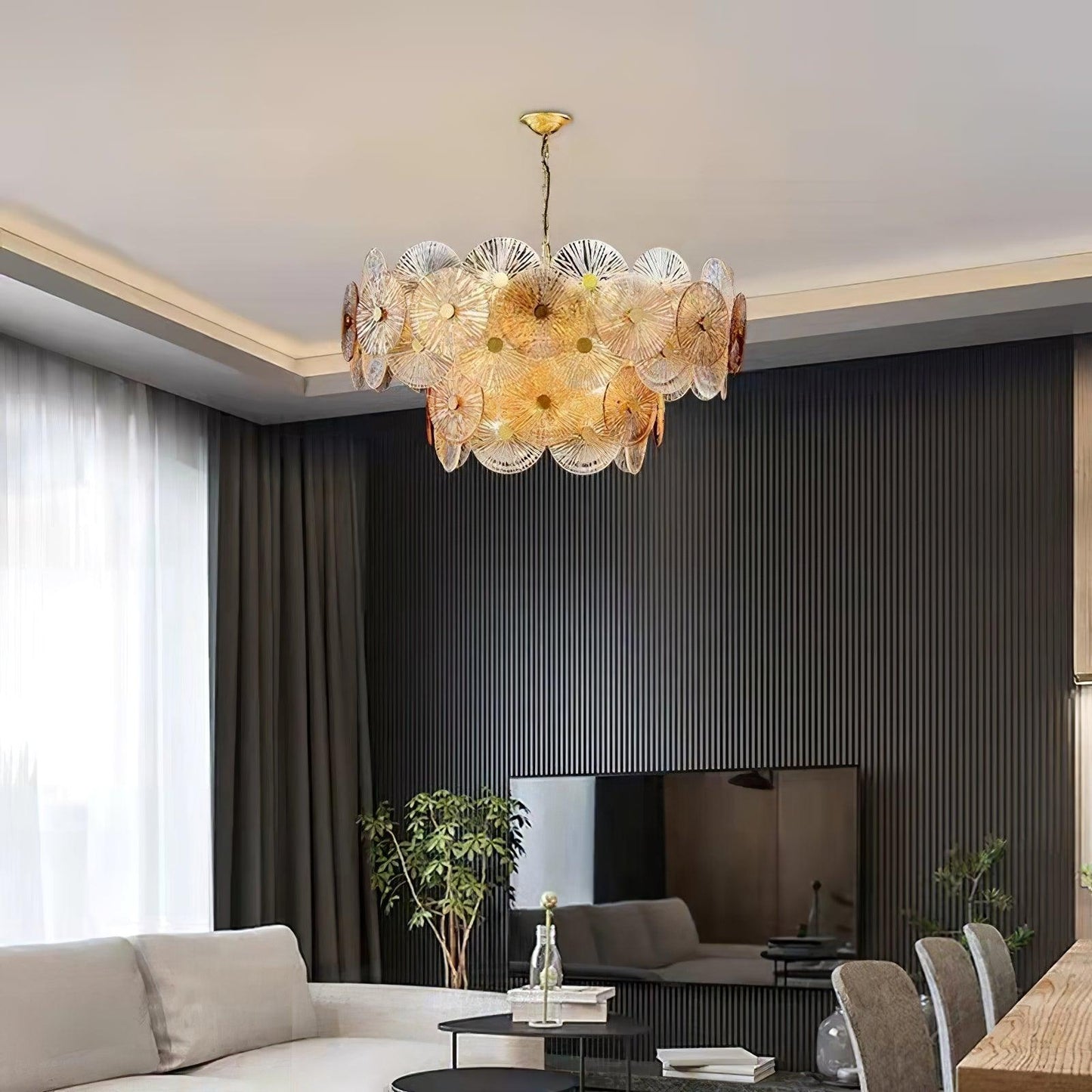 Aster Crystal Chandelier - Elegant Design with Adjustable Height & LED