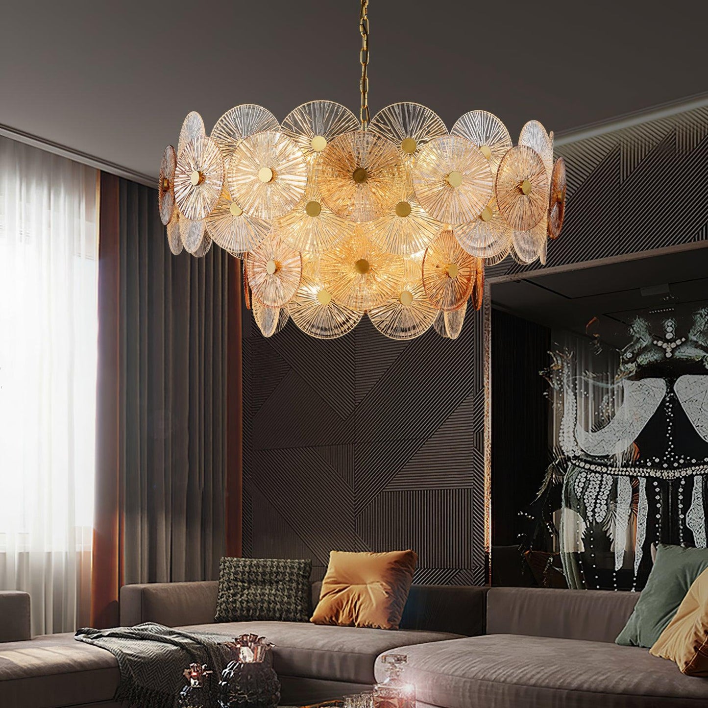 Aster Crystal Chandelier - Elegant Design with Adjustable Height & LED