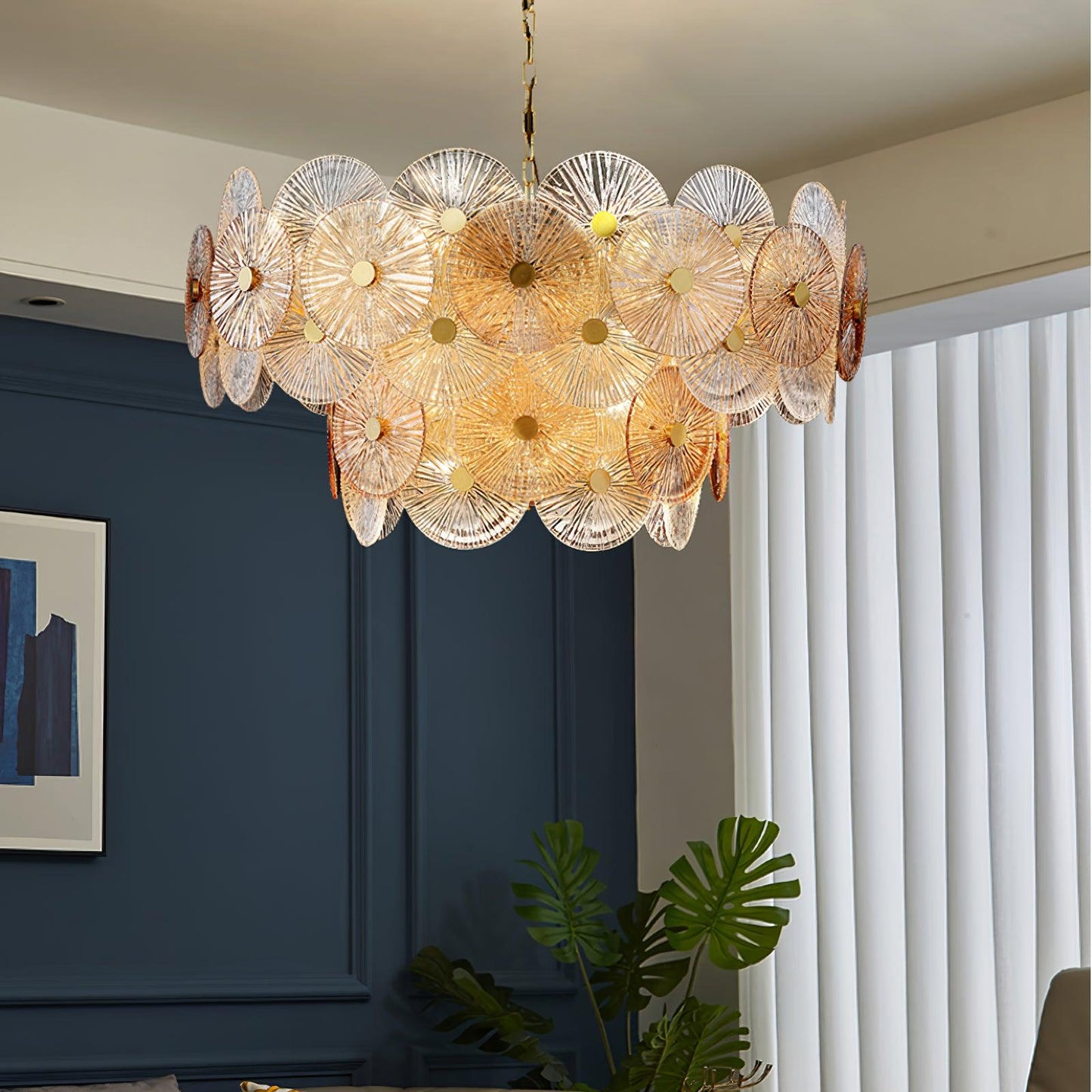 Aster Crystal Chandelier - Elegant Design with Adjustable Height & LED