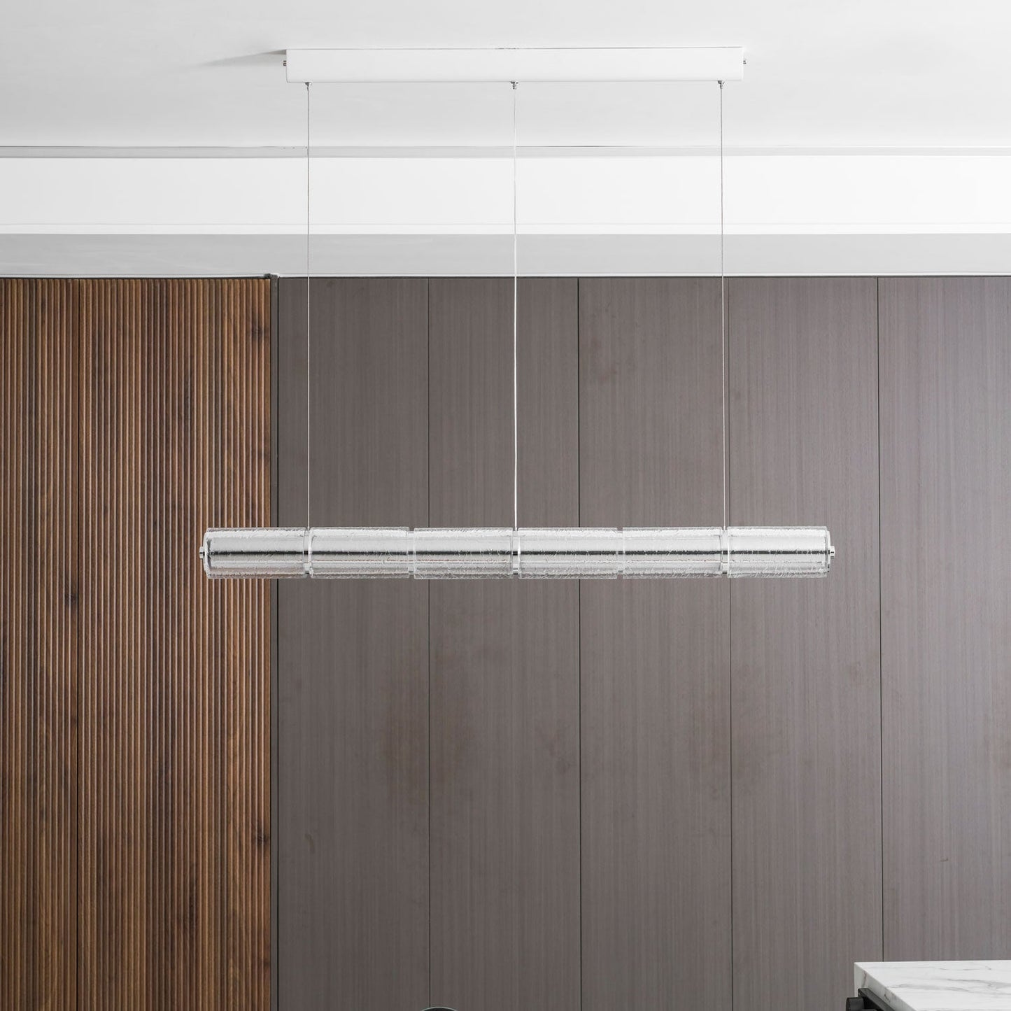 Mcdade Segmented Glass Chandelier - Elegant Design, Adjustable Height