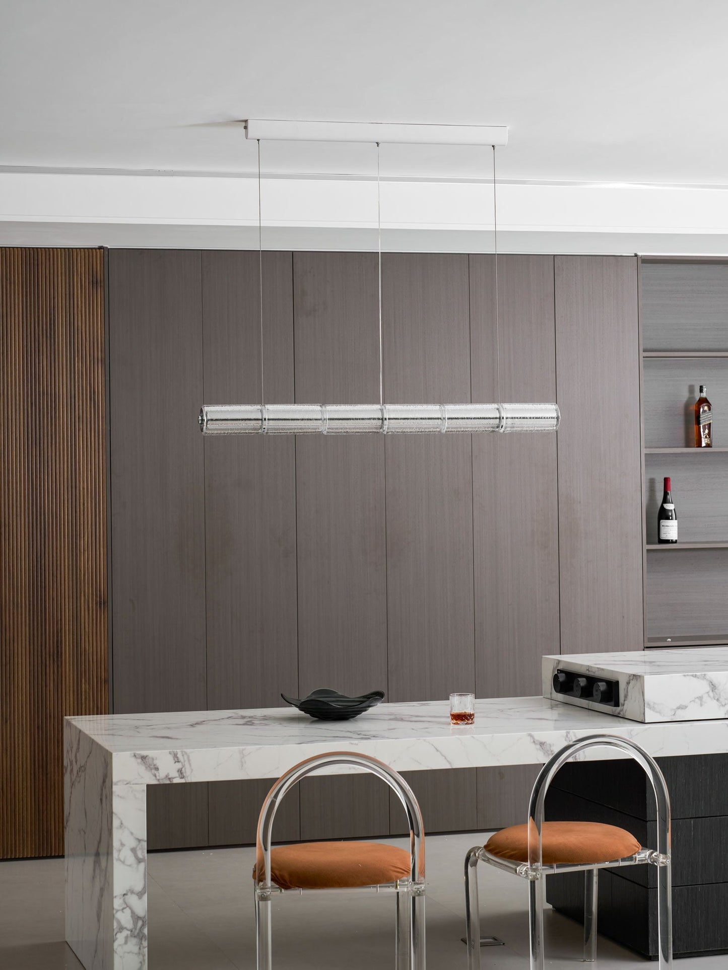 Mcdade Segmented Glass Chandelier - Elegant Design, Adjustable Height