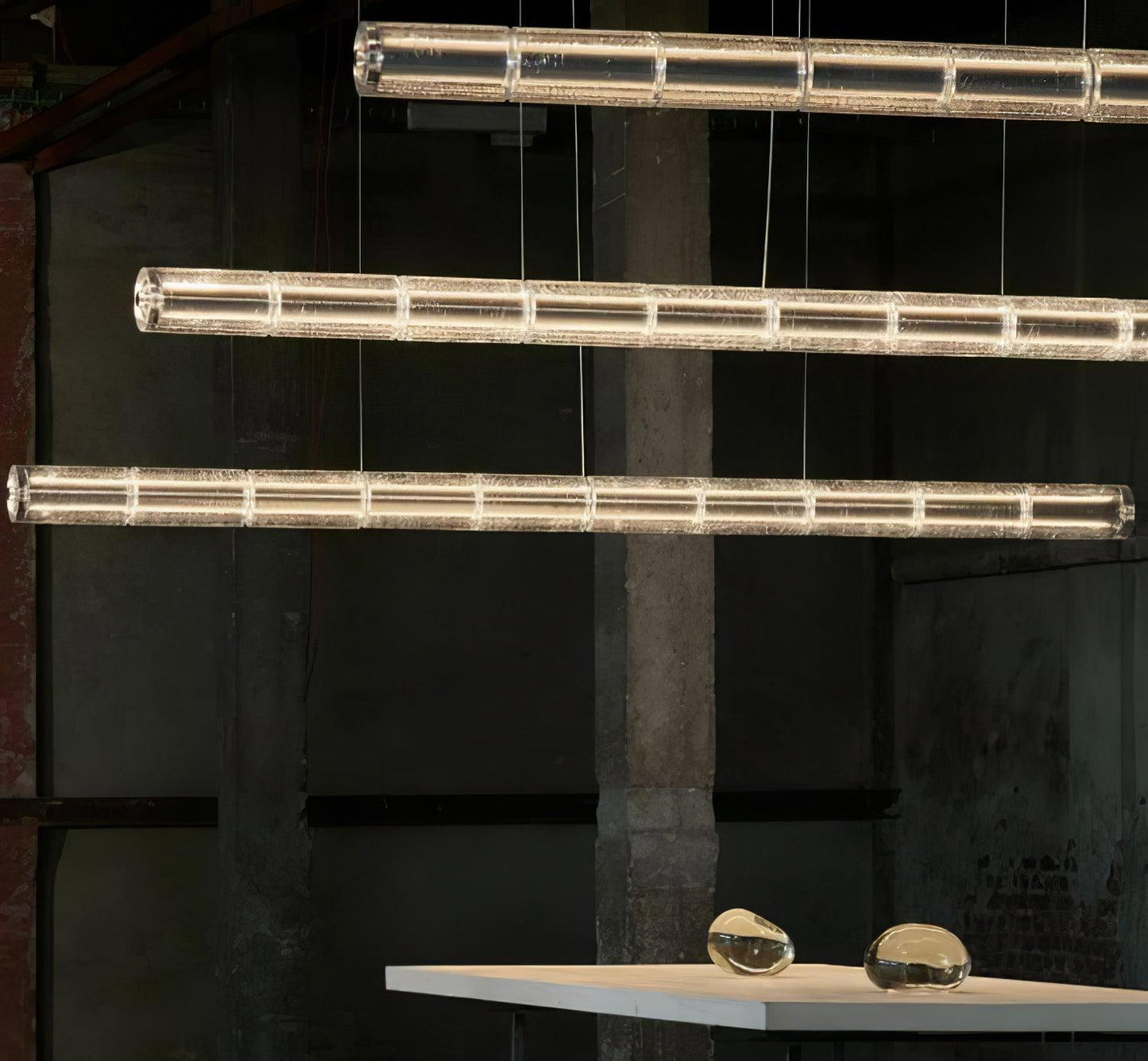 Mcdade Segmented Glass Chandelier - Elegant Design, Adjustable Height