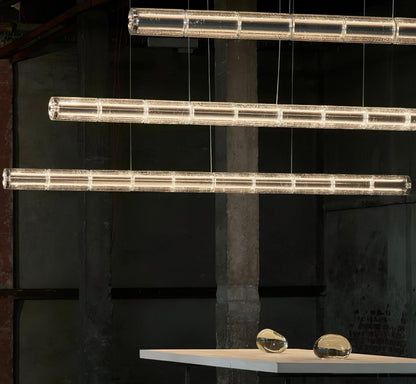 Mcdade Segmented Glass Chandelier - Elegant Design, Adjustable Height
