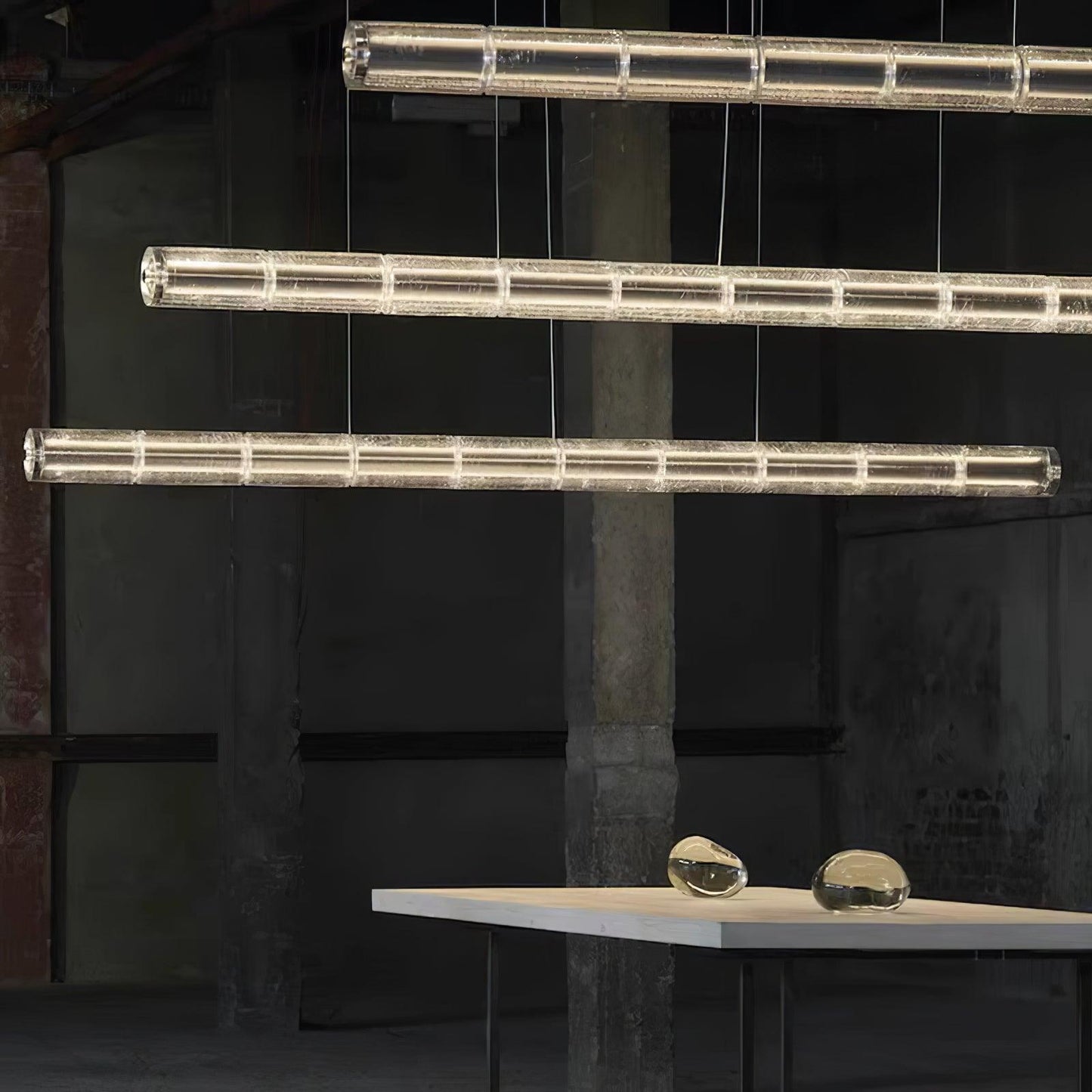 Mcdade Segmented Glass Chandelier - Elegant Design, Adjustable Height