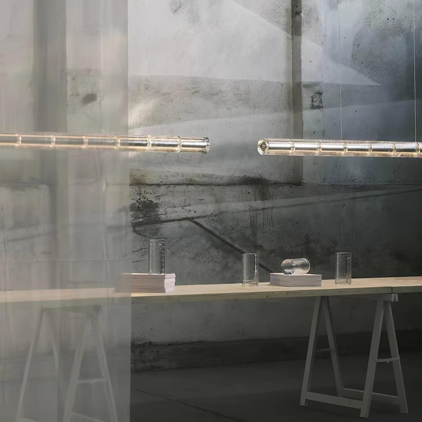 Mcdade Segmented Glass Chandelier - Elegant Design, Adjustable Height