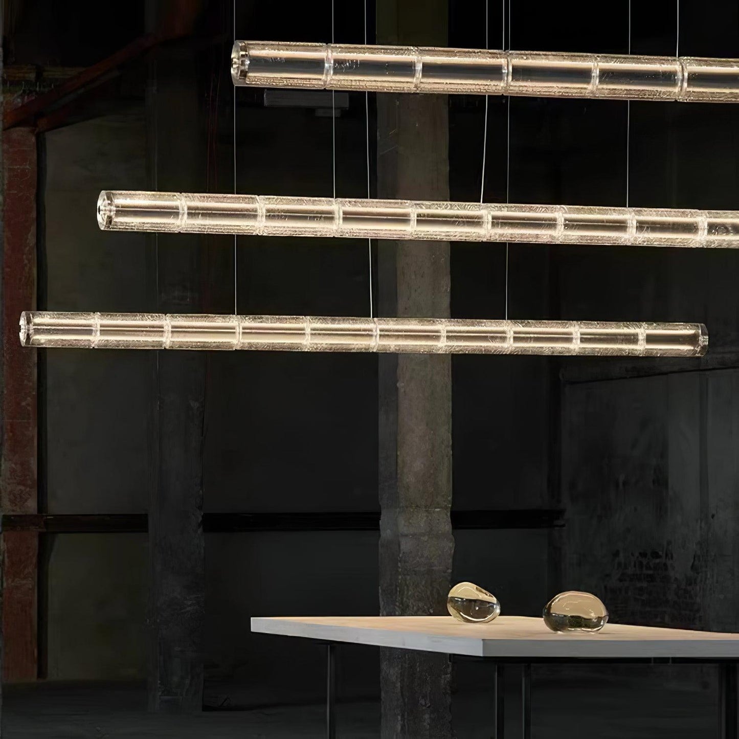 Mcdade Segmented Glass Chandelier - Elegant Design, Adjustable Height