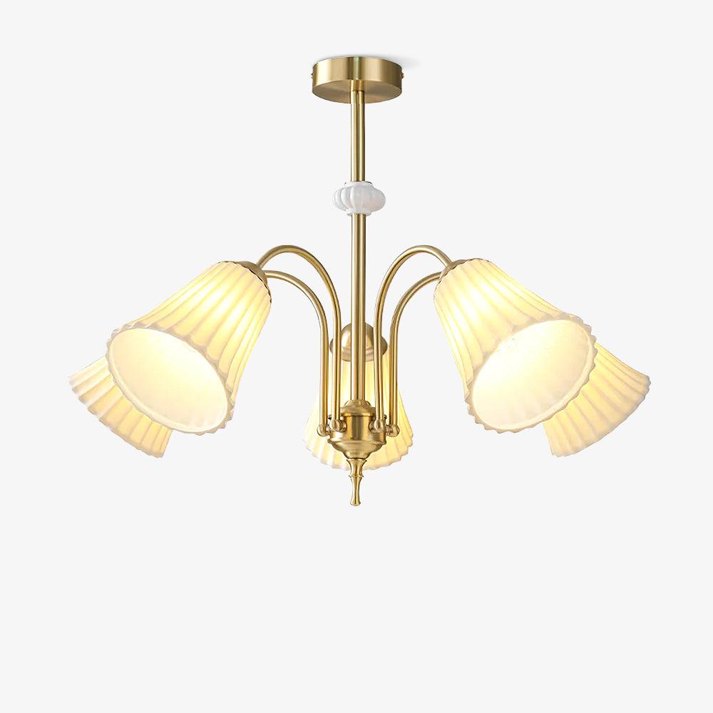 Medieval Ceramic Trumpet Chandelier - Elegant Design with Adjustable H