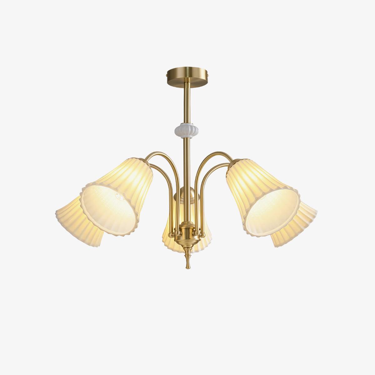 Medieval Ceramic Trumpet Chandelier - Elegant Design with Adjustable H