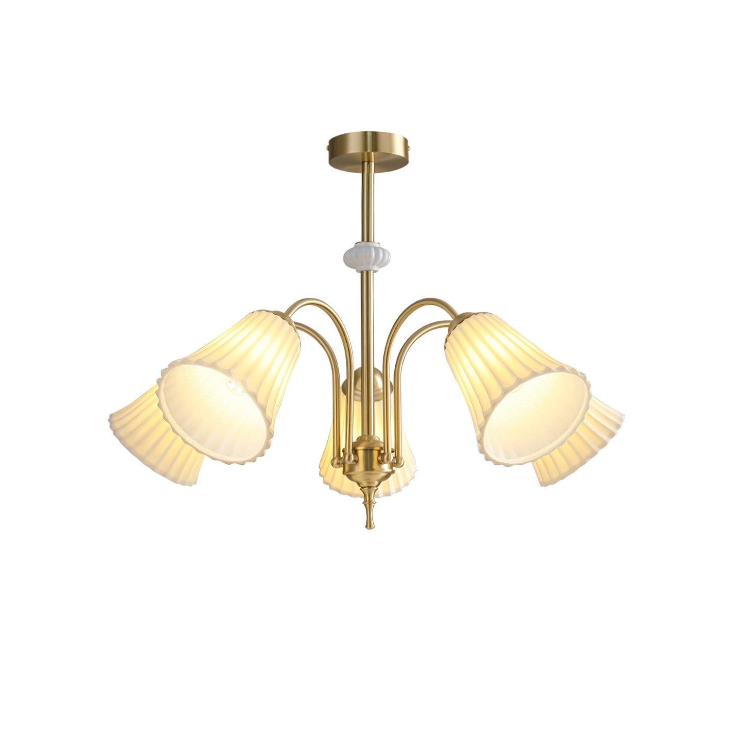 Medieval Ceramic Trumpet Chandelier - Elegant Design with Adjustable H