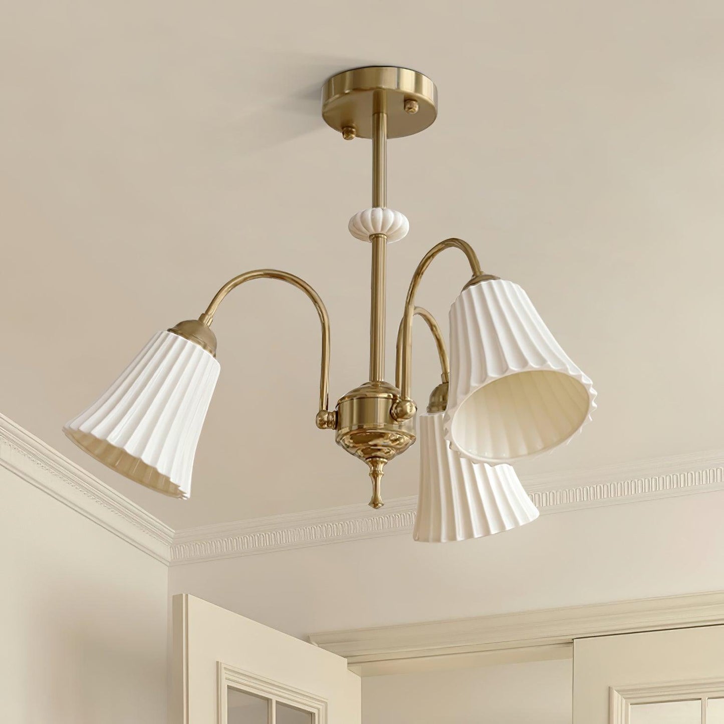 Medieval Ceramic Trumpet Chandelier - Elegant Design with Adjustable H