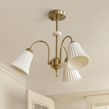 Medieval Ceramic Trumpet Chandelier - Elegant Design with Adjustable H