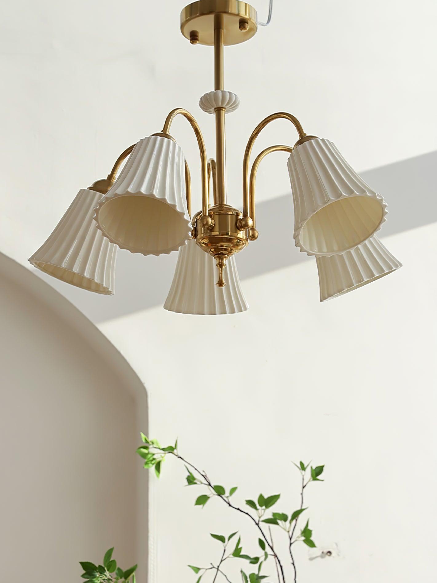 Medieval Ceramic Trumpet Chandelier - Elegant Design with Adjustable H