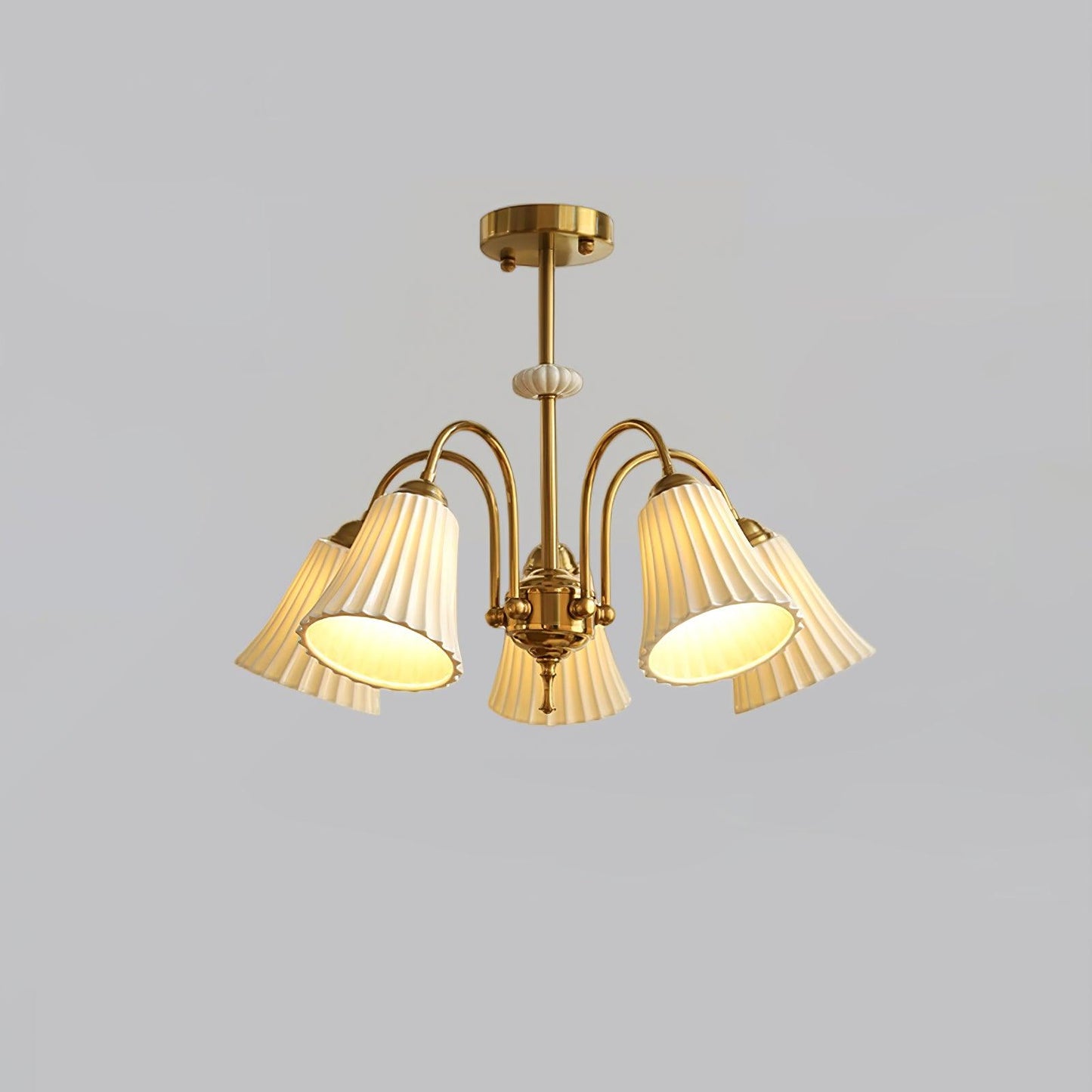 Medieval Ceramic Trumpet Chandelier - Elegant Design with Adjustable H