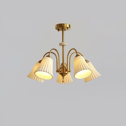 Medieval Ceramic Trumpet Chandelier - Elegant Design with Adjustable H