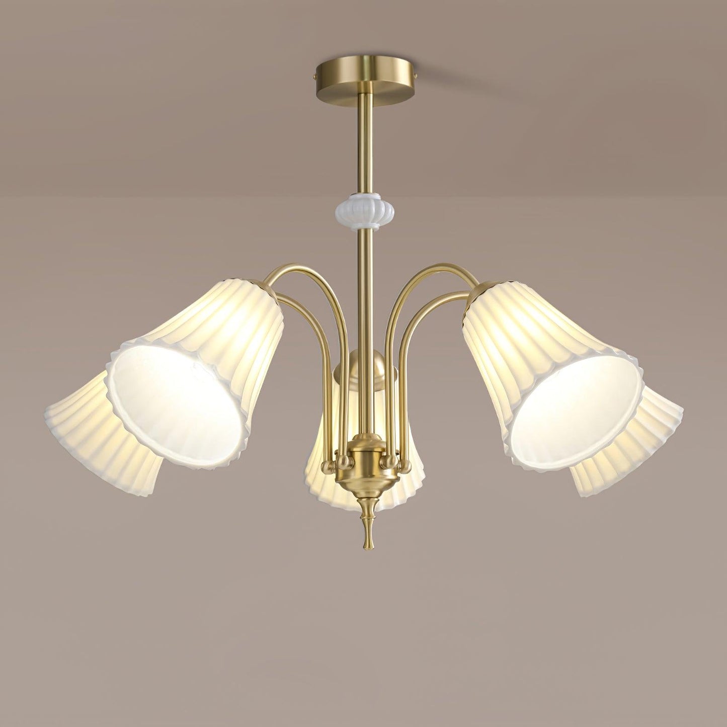 Medieval Ceramic Trumpet Chandelier - Elegant Design with Adjustable H