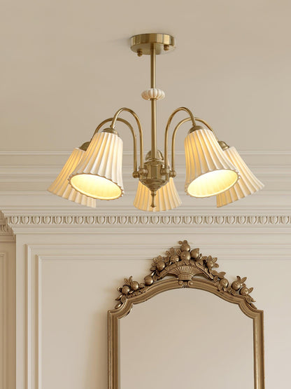 Medieval Ceramic Trumpet Chandelier - Elegant Design with Adjustable H