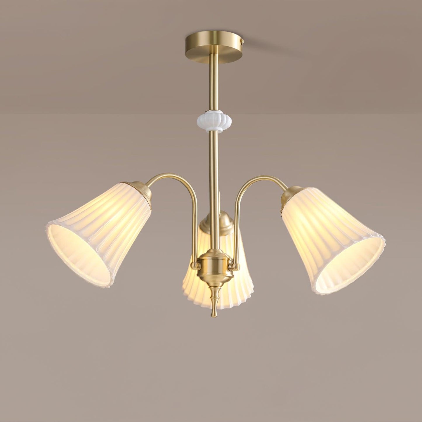 Medieval Ceramic Trumpet Chandelier - Elegant Design with Adjustable H