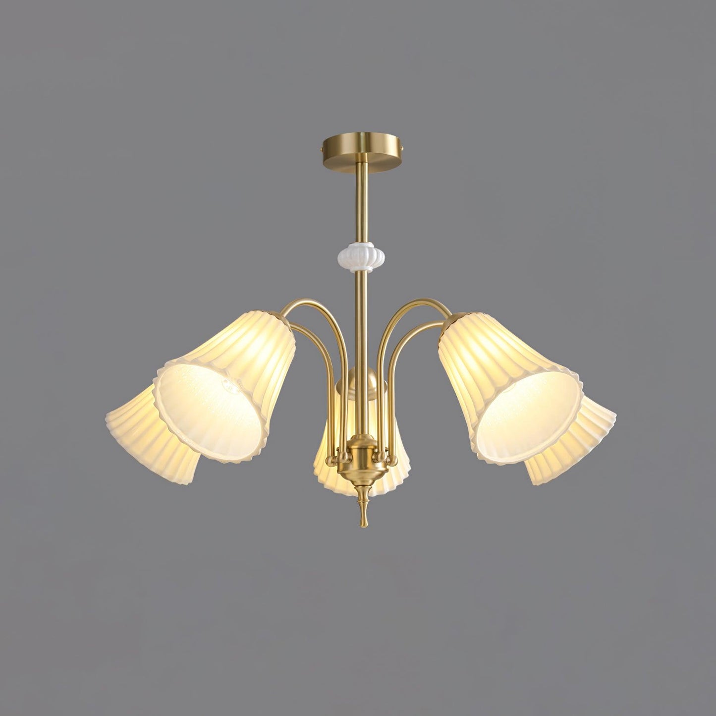 Medieval Ceramic Trumpet Chandelier - Elegant Design with Adjustable H
