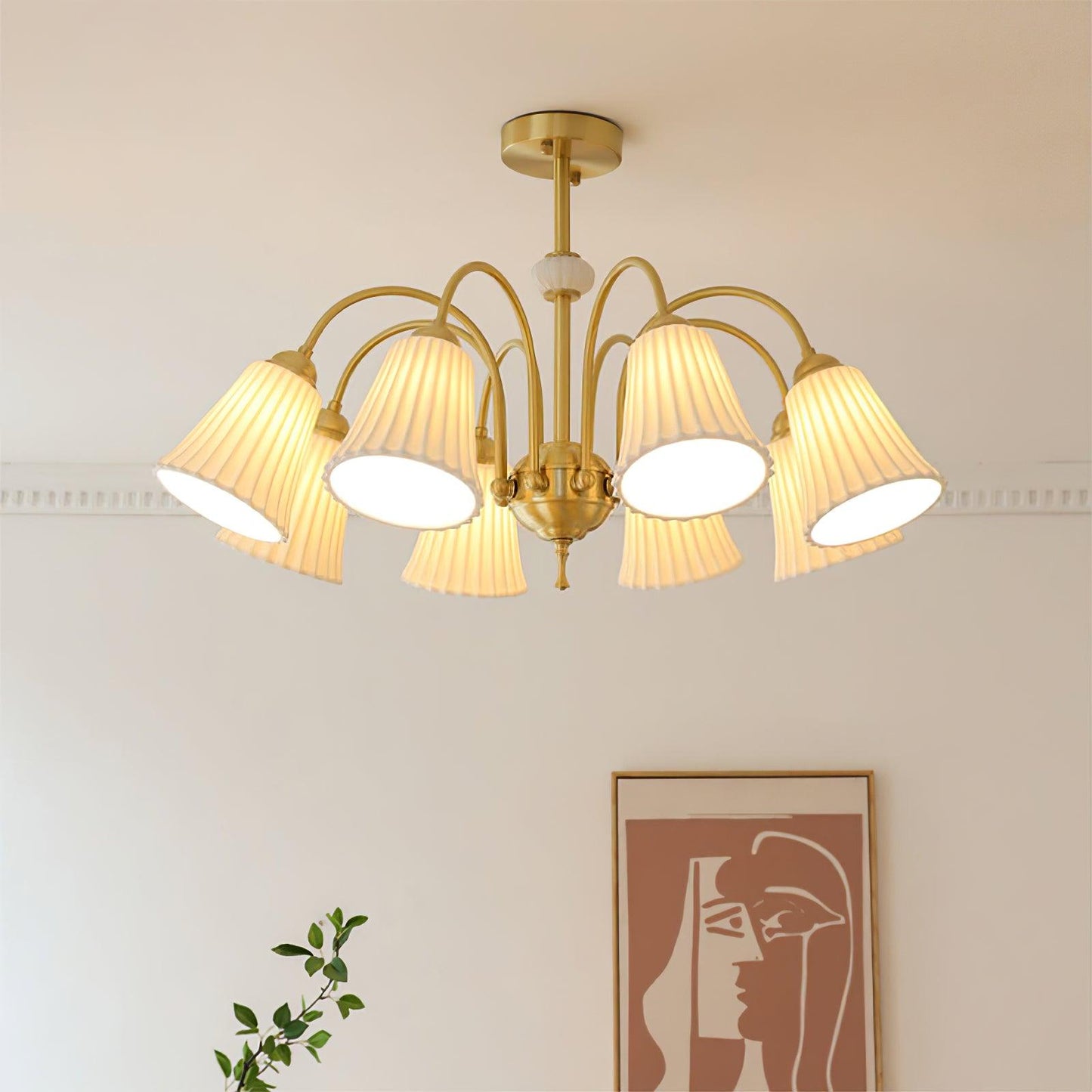 Medieval Ceramic Trumpet Chandelier - Elegant Design with Adjustable H