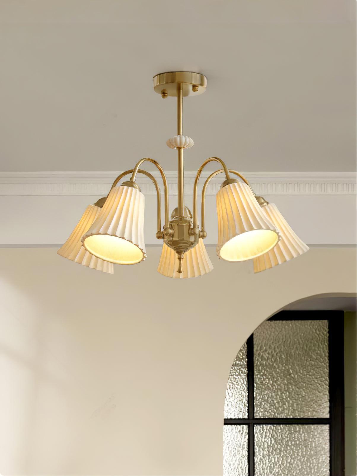 Medieval Ceramic Trumpet Chandelier - Elegant Design with Adjustable H