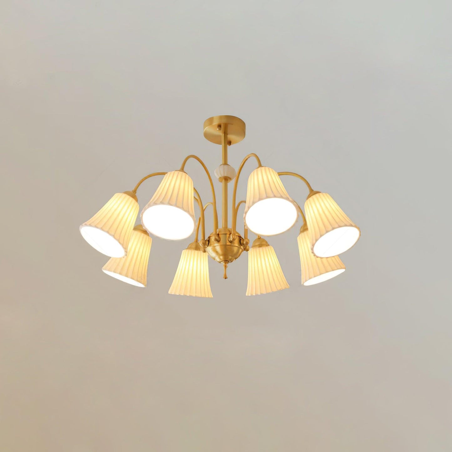 Medieval Ceramic Trumpet Chandelier - Elegant Design with Adjustable H
