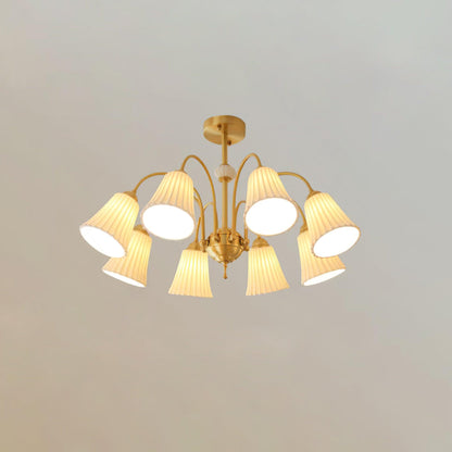 Medieval Ceramic Trumpet Chandelier - Elegant Design with Adjustable H