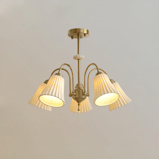 Medieval Ceramic Trumpet Chandelier - Elegant Design with Adjustable H