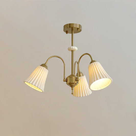 Medieval Ceramic Trumpet Chandelier - Elegant Design with Adjustable H