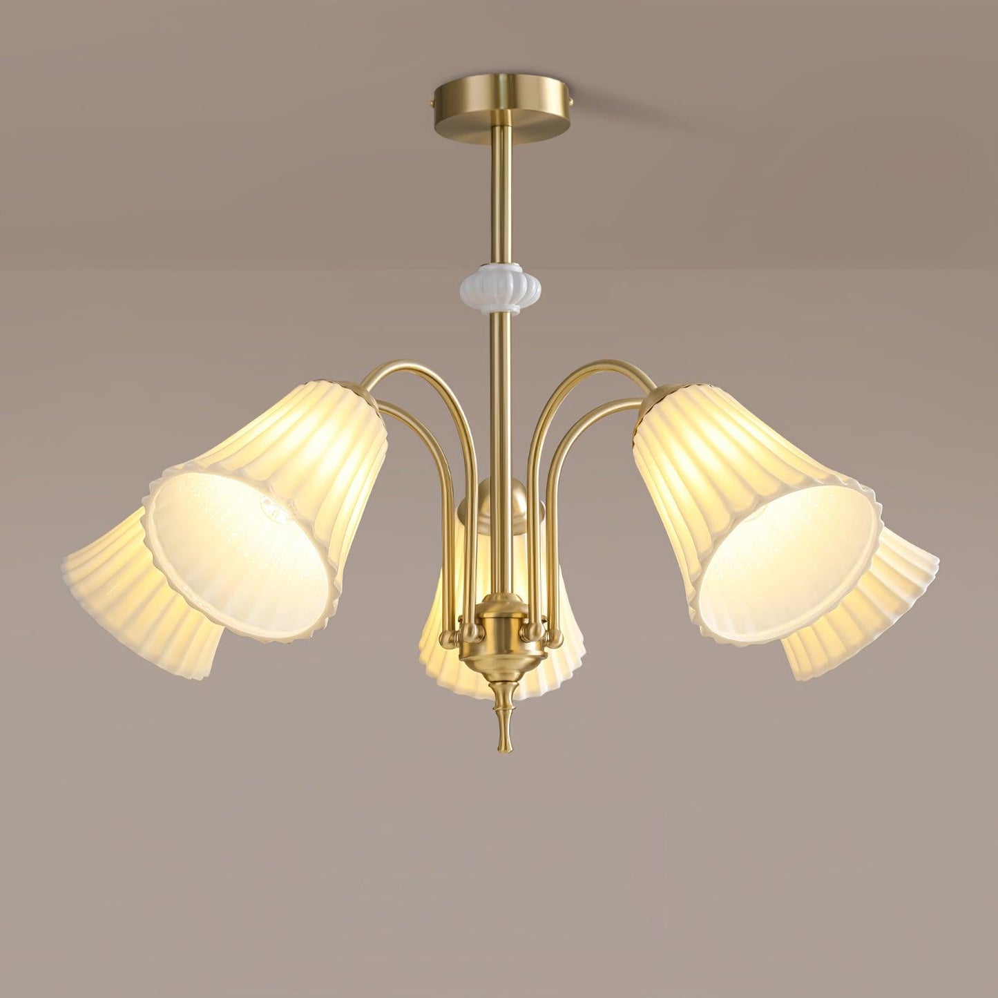 Medieval Ceramic Trumpet Chandelier - Elegant Design with Adjustable H