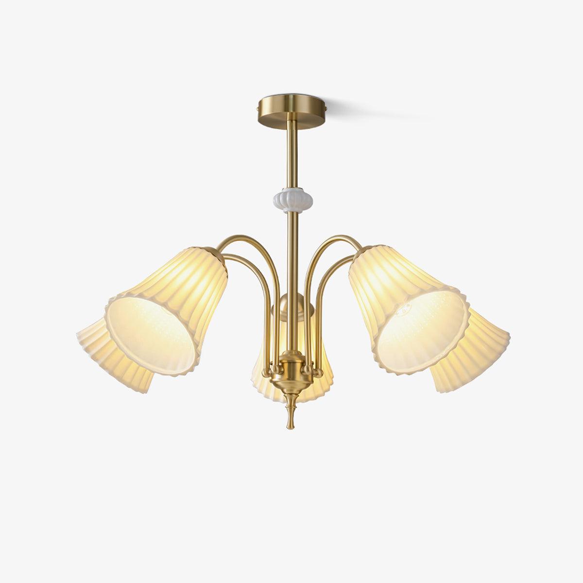 Medieval Ceramic Trumpet Chandelier - Elegant Design with Adjustable H