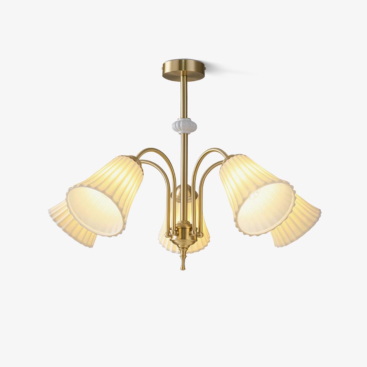 Medieval Ceramic Trumpet Chandelier - Elegant Design with Adjustable H