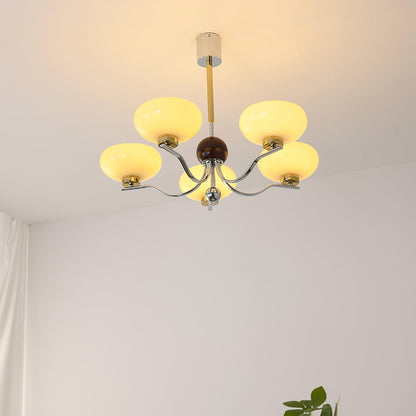 Gothic Glass Bowl Chandelier - Elegant Design with Adjustable Height