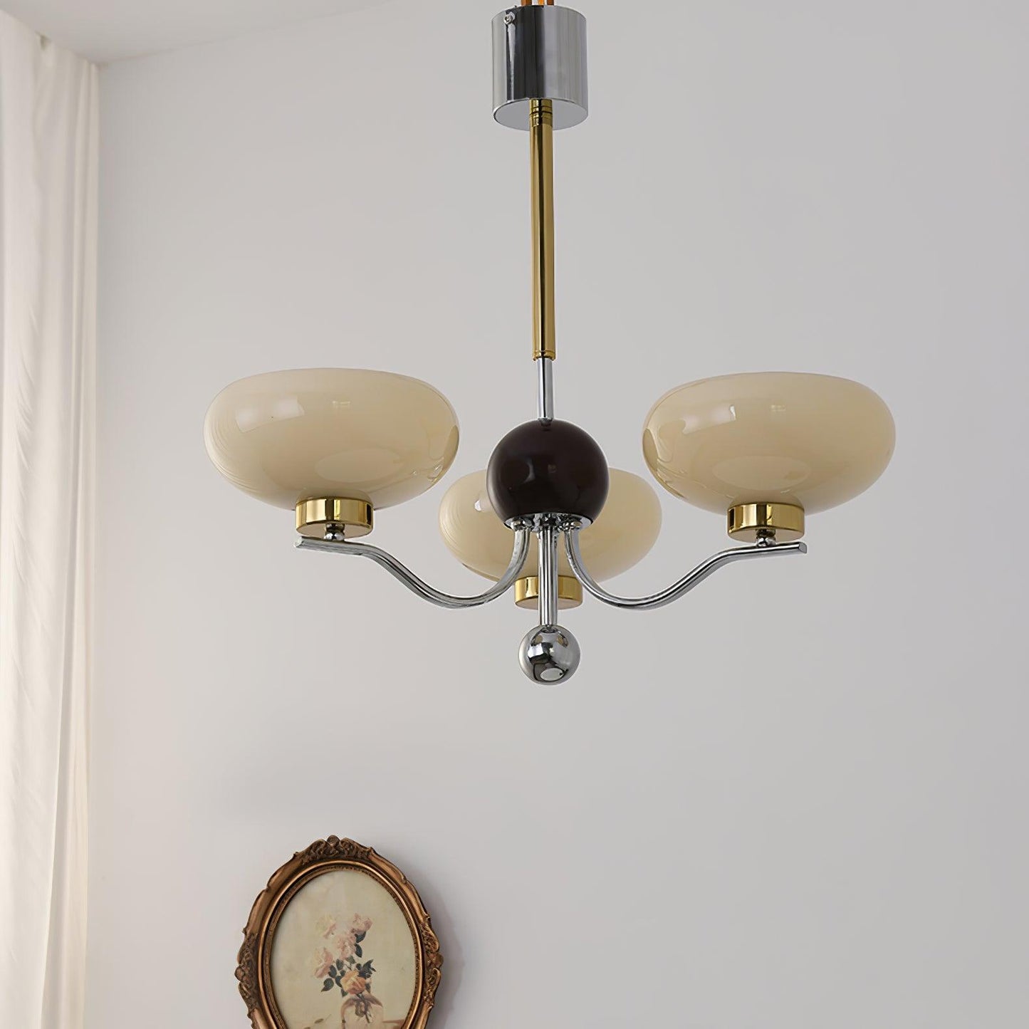 Gothic Glass Bowl Chandelier - Elegant Design with Adjustable Height