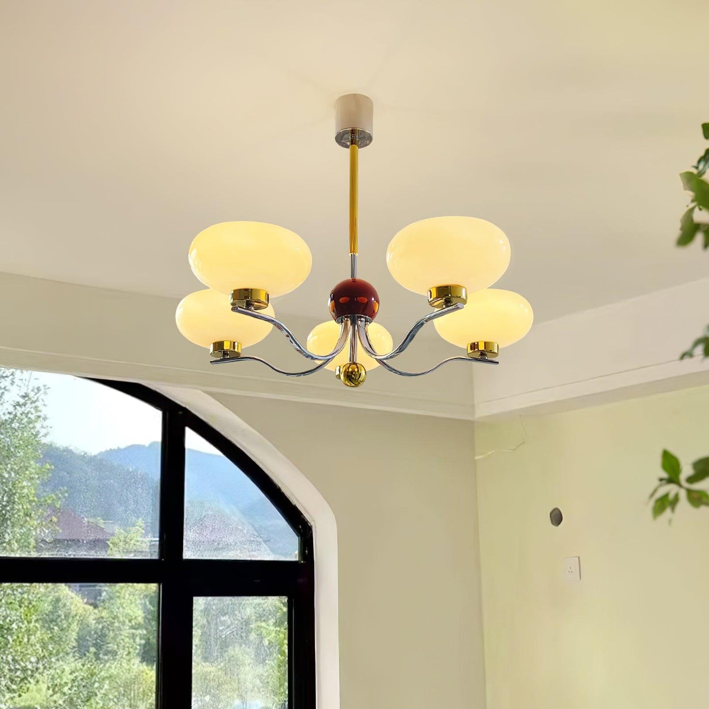 Gothic Glass Bowl Chandelier - Elegant Design with Adjustable Height