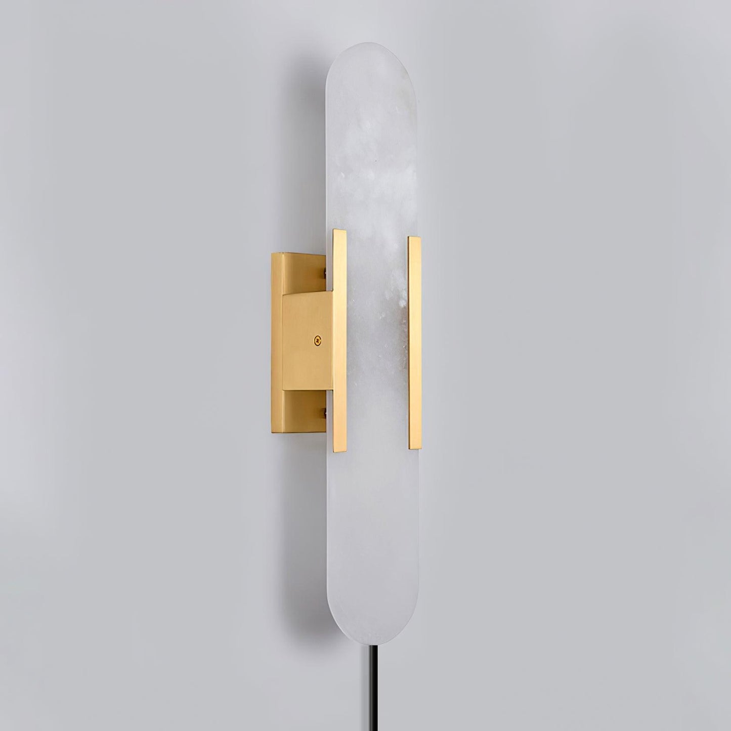 Oblong Alabaster Plug-in Wall Sconce with Adjustable Brightness & Mode