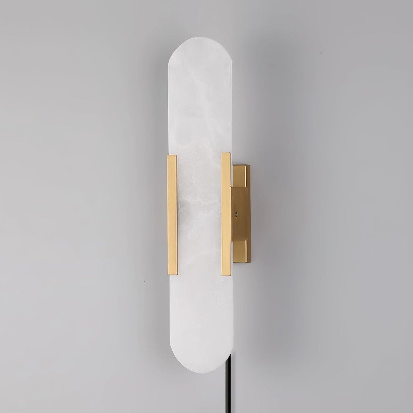 Oblong Alabaster Plug-in Wall Sconce with Adjustable Brightness & Mode