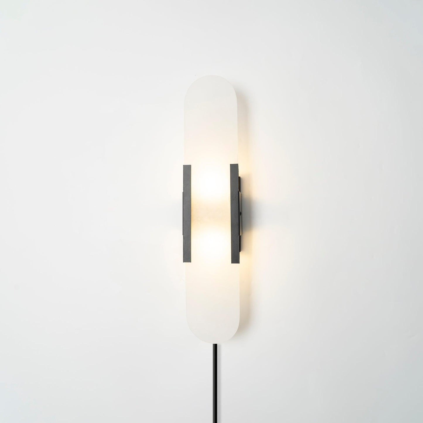 Oblong Alabaster Plug-in Wall Sconce with Adjustable Brightness & Mode