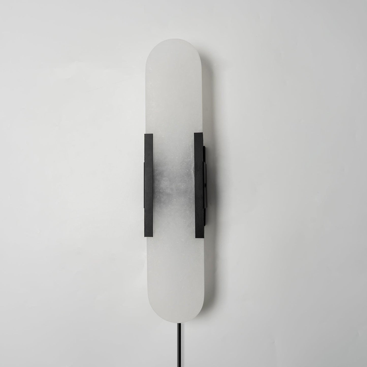 Oblong Alabaster Plug-in Wall Sconce with Adjustable Brightness & Mode