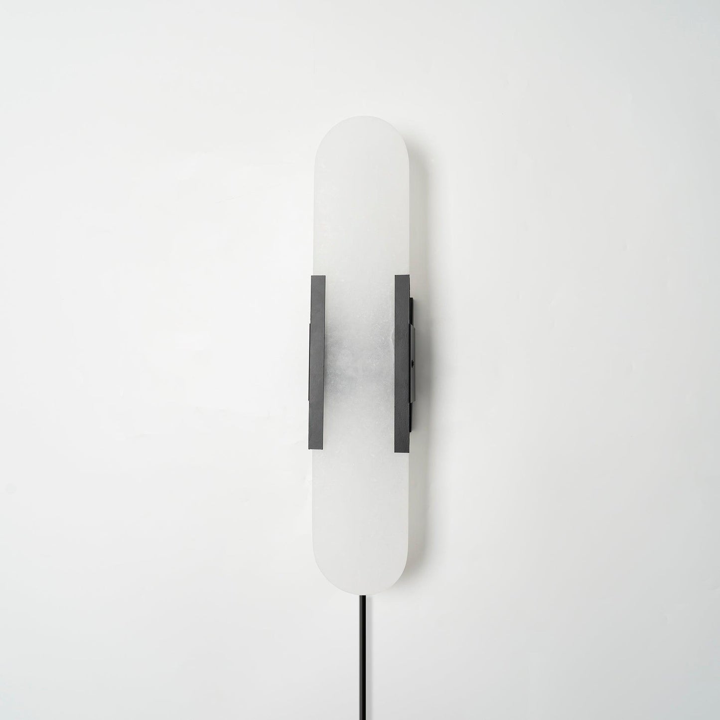 Oblong Alabaster Plug-in Wall Sconce with Adjustable Brightness & Mode