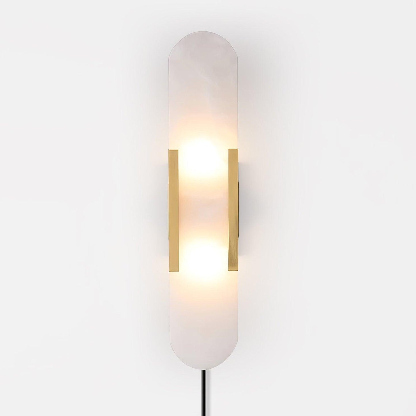 Oblong Alabaster Plug-in Wall Sconce with Adjustable Brightness & Mode